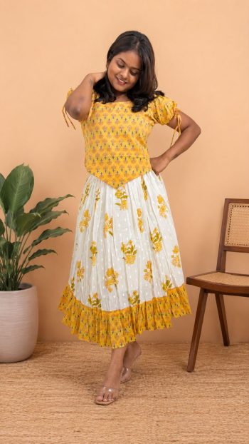 Manjal-A Cotton Dress Set