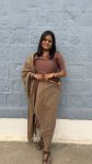 Mocha Brown Cotton Kurta Set with Soft Kota Dupatta